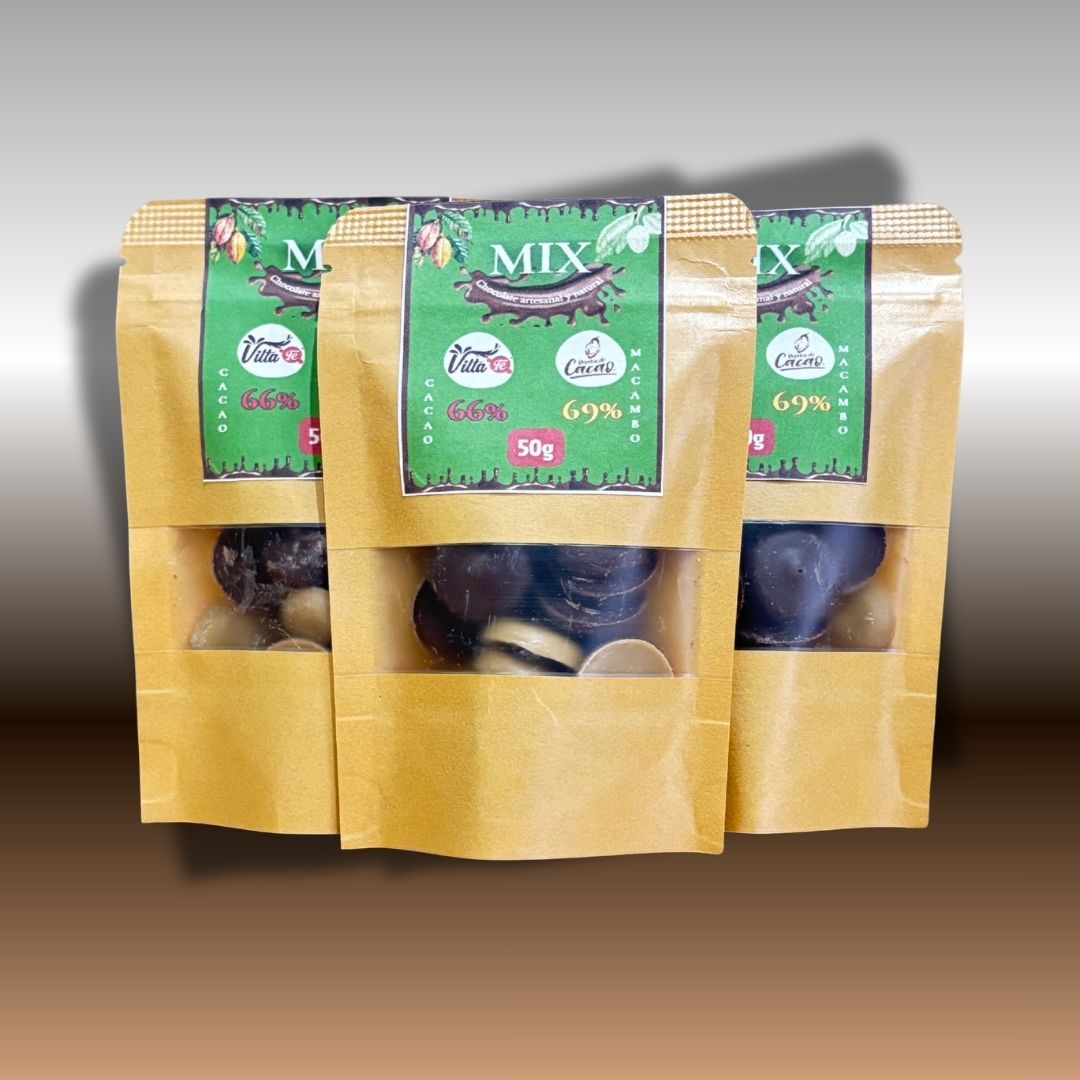 Mix VittaFe y Macamara 50 gr. Obleas de Chocolate al 66% con hierro vegetal y Obleas de Macamara